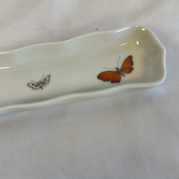 Limoges France Porcelain Butterflies Slender Rectangular Tray - Picture 7 of 10